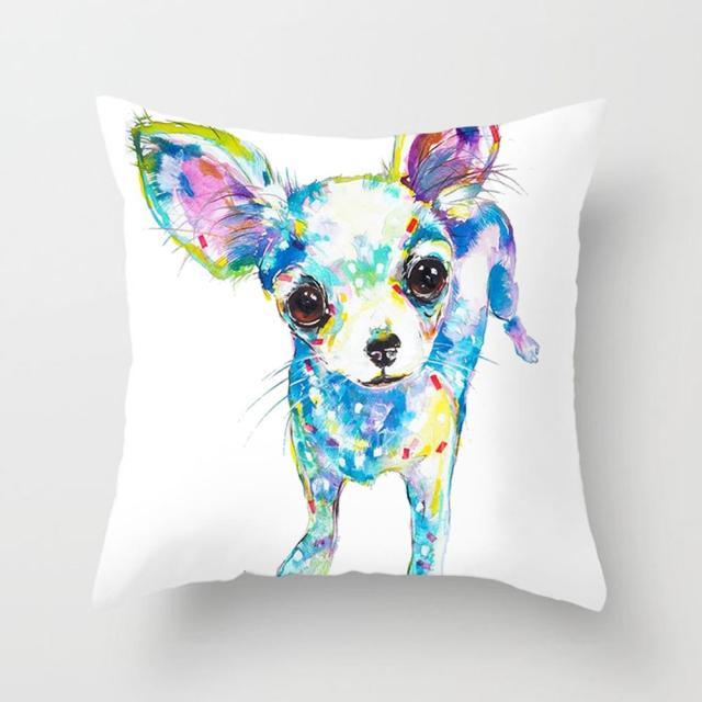 Cute Dog Peachskin Pillowcase Cover Kids Gift Animals Puppy Pet Dog Painting Cotton Linen Throw Pillow Case Cushion Cover Square Animal Pillow Covers Home Decor Pillows Covers Pillowcase 45x45CM
