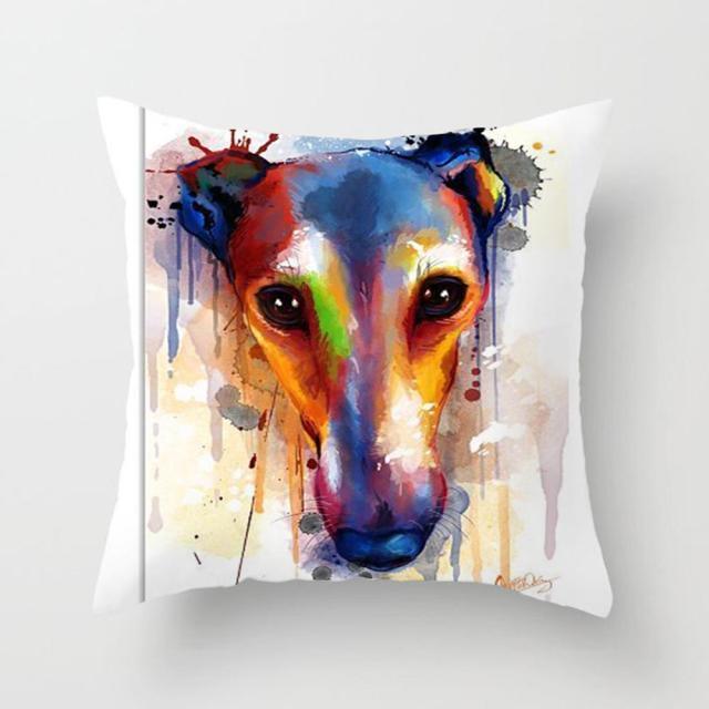 Cute Dog Peachskin Pillowcase Cover Kids Gift Animals Puppy Pet Dog Painting Cotton Linen Throw Pillow Case Cushion Cover Square Animal Pillow Covers Home Decor Pillows Covers Pillowcase 45x45CM