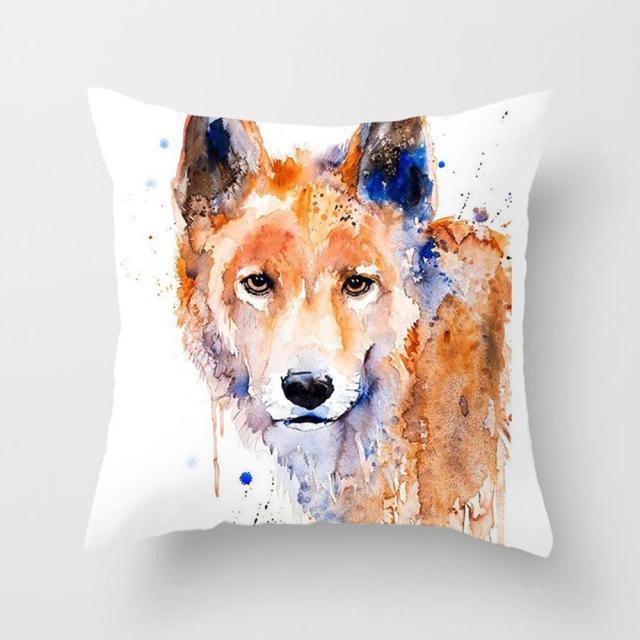 Cute Dog Peachskin Pillowcase Cover Kids Gift Animals Puppy Pet Dog Painting Cotton Linen Throw Pillow Case Cushion Cover Square Animal Pillow Covers Home Decor Pillows Covers Pillowcase 45x45CM