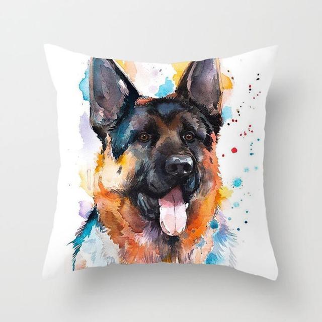 Cute Dog Peachskin Pillowcase Cover Kids Gift Animals Puppy Pet Dog Painting Cotton Linen Throw Pillow Case Cushion Cover Square Animal Pillow Covers Home Decor Pillows Covers Pillowcase 45x45CM