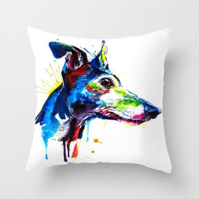 Cute Dog Peachskin Pillowcase Cover Kids Gift Animals Puppy Pet Dog Painting Cotton Linen Throw Pillow Case Cushion Cover Square Animal Pillow Covers Home Decor Pillows Covers Pillowcase 45x45CM