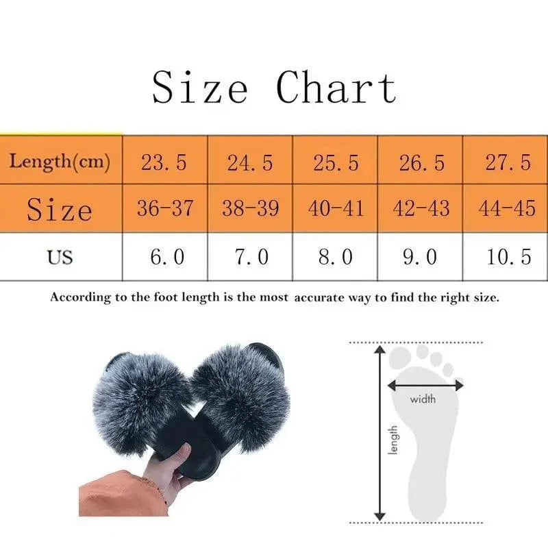 Cute Fluffy Ladies Indoor Warm Slippers Furry Luxury Flip Flops Women's Fashion Flat Soft Flip Flops