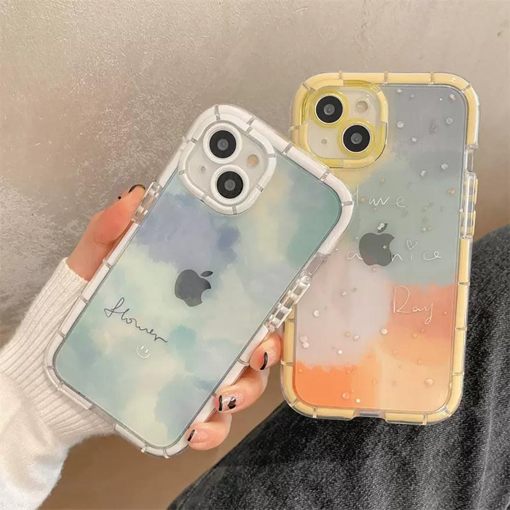 Cute Love Heart Soft Shockproof Bumper Transparent Phone Case For iPhone 12 13 Pro Max Silicone Back Cover Case Cute Side Small Pattern for Women Girls Soft Silicone Shockproof Protective Cover