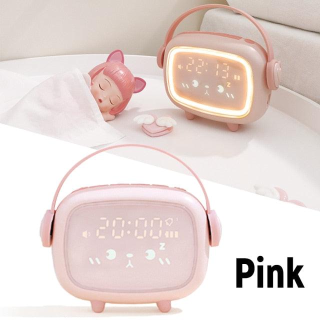 Cute Night Light Alarm Clock Timing Countdown Alarm Clock Kids Alarm Clock Pink for Girls Bedroom Ok to Wake Children's Sleep Trainer Wake Up Light & Night Light LED Smart Kids Alarm Clock Night Light For Home Decor
