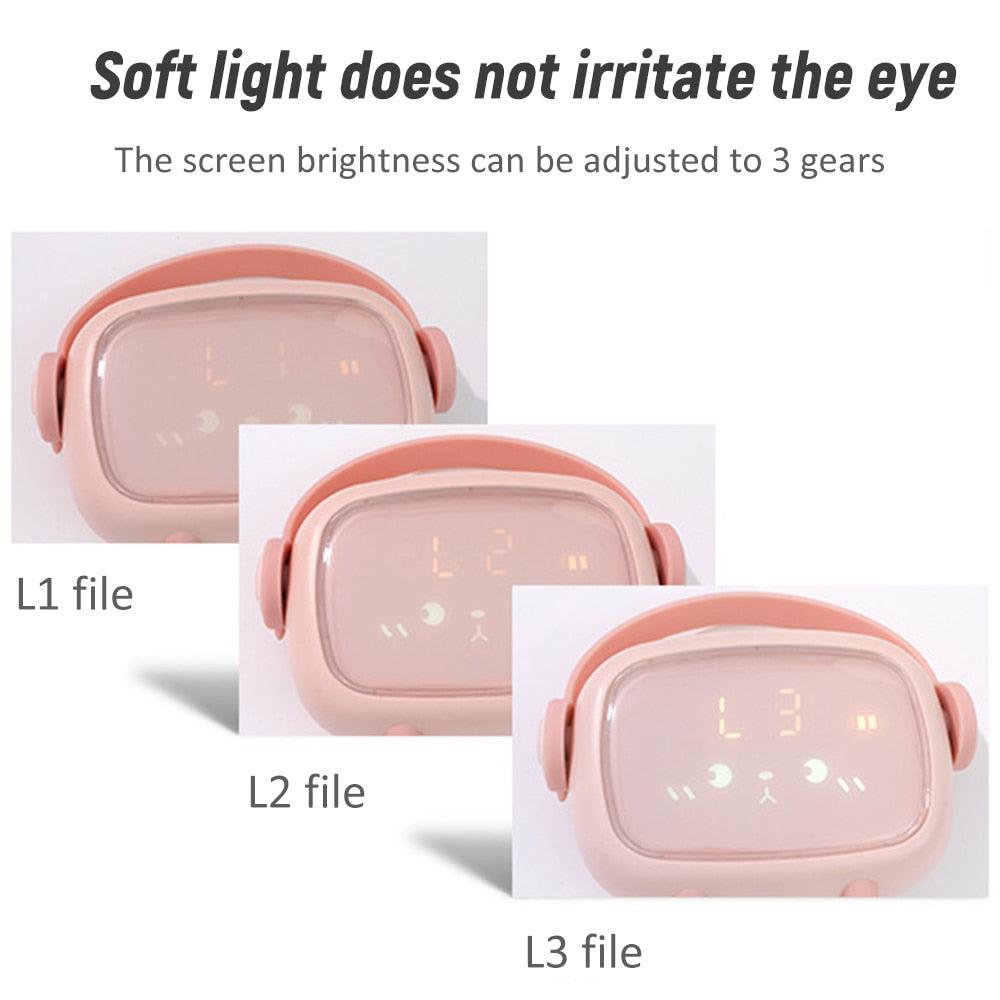 Cute Night Light Alarm Clock Timing Countdown Alarm Clock Kids Alarm Clock Pink for Girls Bedroom Ok to Wake Children's Sleep Trainer Wake Up Light & Night Light LED Smart Kids Alarm Clock Night Light For Home Decor