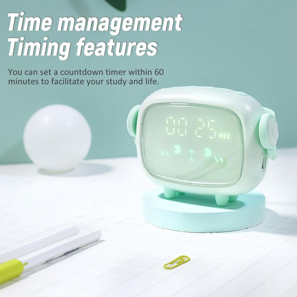 Cute Night Light Alarm Clock Timing Countdown Alarm Clock Kids Alarm Clock Pink for Girls Bedroom Ok to Wake Children's Sleep Trainer Wake Up Light & Night Light LED Smart Kids Alarm Clock Night Light For Home Decor