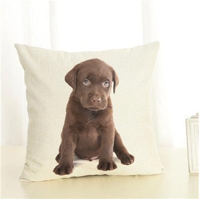 Cute Pet Dog Printed Cushion Cover Linen Pillow Cover Decorative Throw Pillow Cover For Sofa Chair Home