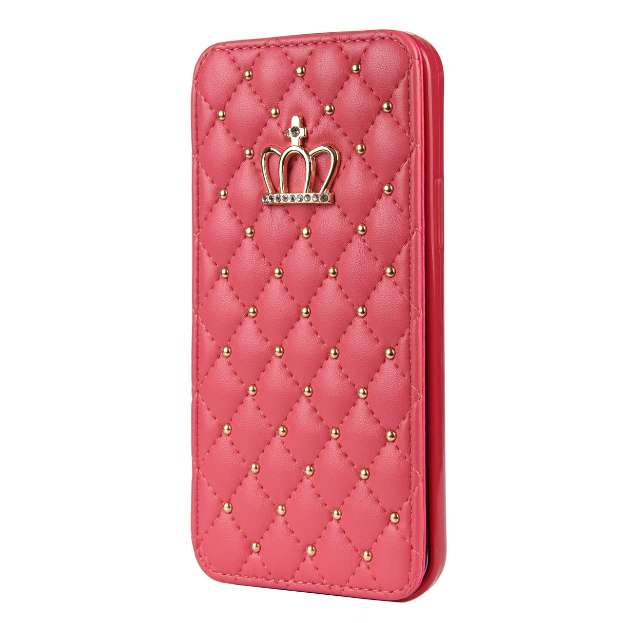 Cute Pink Wallet Flip Leather Phone Case For iPhone 14 13 12 Pro Max 11 Xr Xs X Cute Crown Cover For 7 8 Plus Card Shock Absorption Card Pocket Pocket Full Protection Horizontal Stand Function Leather Phone Case