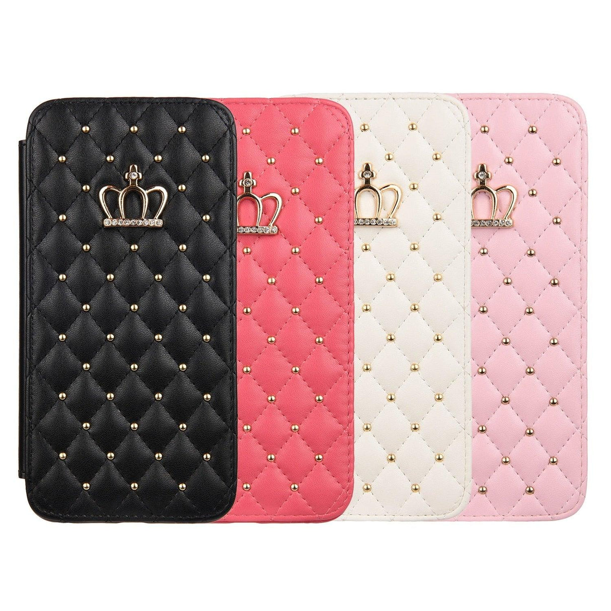 Cute Pink Wallet Flip Leather Phone Case For iPhone 14 13 12 Pro Max 11 Xr Xs X Cute Crown Cover For 7 8 Plus Card Shock Absorption Card Pocket Pocket Full Protection Horizontal Stand Function Leather Phone Case
