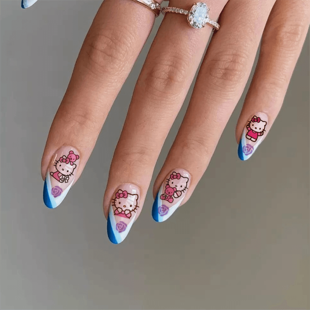 Cute rabbit Cute cat Japanese Justice Girl 3D Back Glue Nail Sticker Nail Decoration Nail Art Nail Ornament Self Adhesive Nail Decals for Nail Art Decoration Including Hearts Stars Letters Bowknot Leaves Flowers Plants Fruits Butterflies for Woman