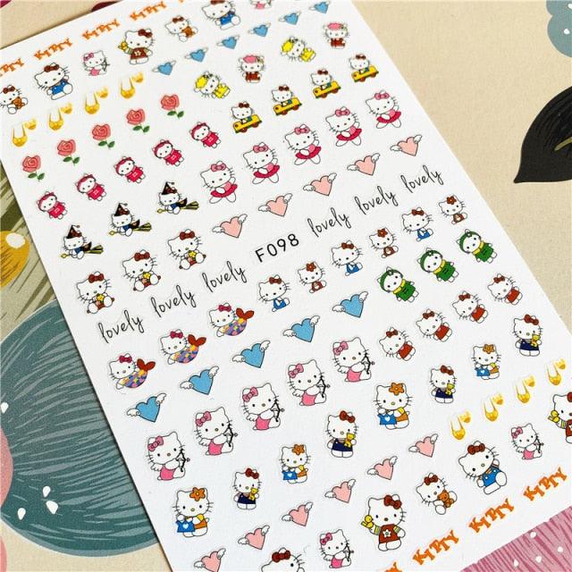 Cute rabbit Cute cat Japanese Justice Girl 3D Back Glue Nail Sticker Nail Decoration Nail Art Nail Ornament Self Adhesive Nail Decals for Nail Art Decoration Including Hearts Stars Letters Bowknot Leaves Flowers Plants Fruits Butterflies for Woman
