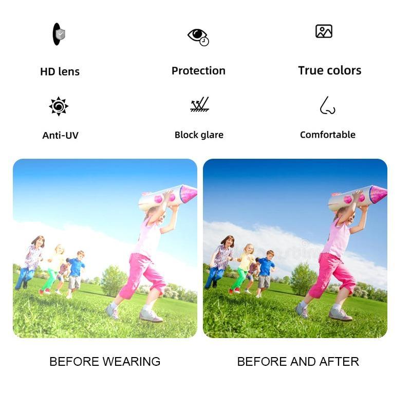 Cute Round Polarized Sunglasses for Kids Girls Boys UV400 Protection Fashionable & Children's Sunglasses New Cute Baby Round Frame & Colorful Sunshade Mirror For Kids