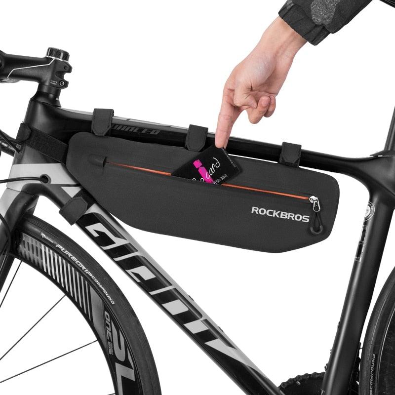 Cycling Bicycle Bags Top Tube Front Frame Bag Waterproof Road Dirt-resistant Bike Accessories Bags Bike Frame Bag Waterproof Bike Elegant Design Bag Bicycle Under Top Tube Bag Corner Pouch Storage Bag For Cycling Accessories