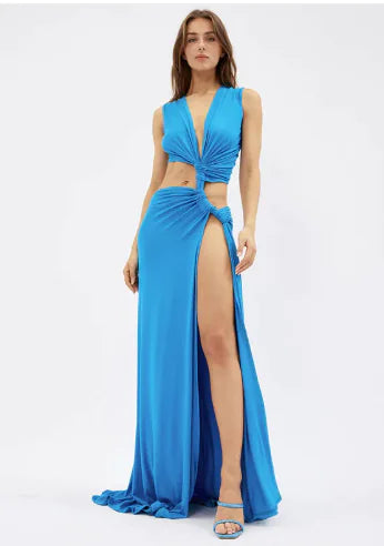 Deep V-Neck Slim Fit Dress