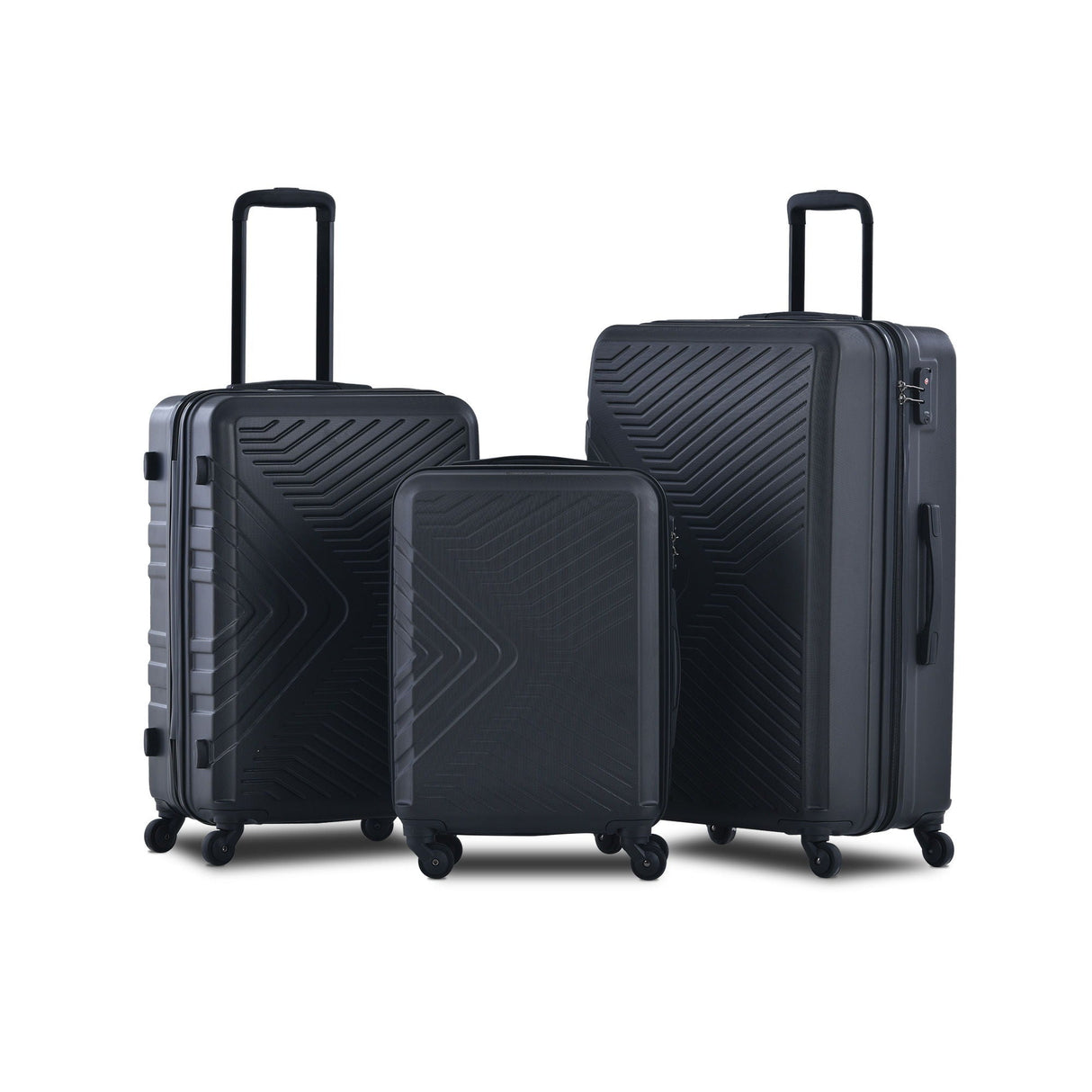 3 Piece Luggage Sets Lightweight Suitcase With Two Hooks, Spinner Wheels, Tsa Lock, Durable Hard Shell by Couch.com