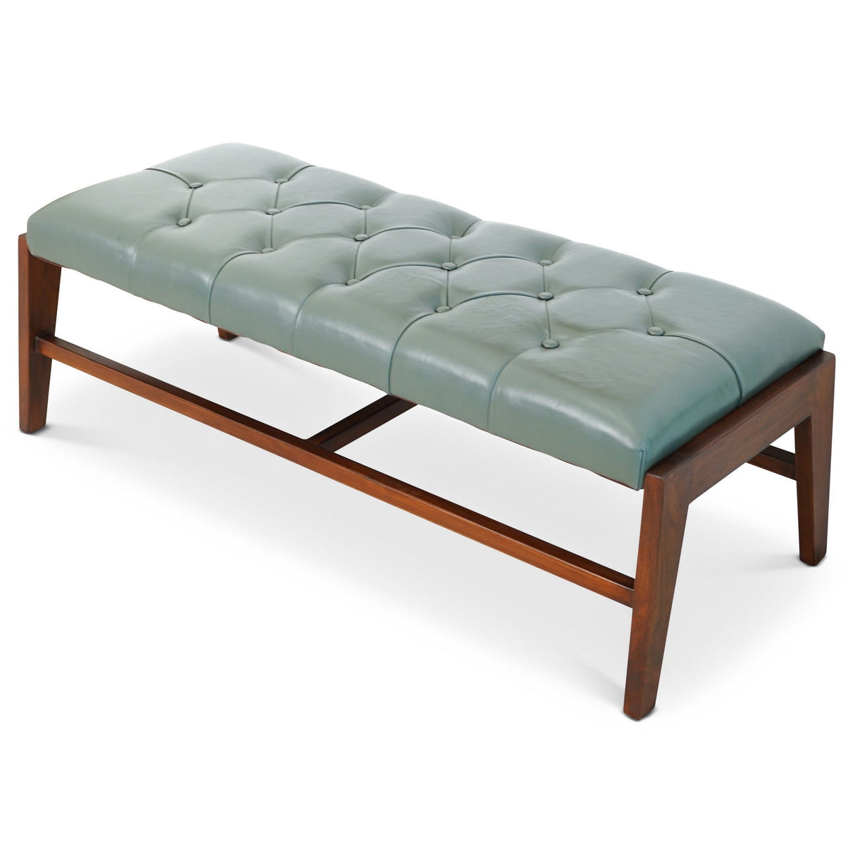 Hera - Bench With Buttons - Antique Green / Light Sage Green by Couch.com
