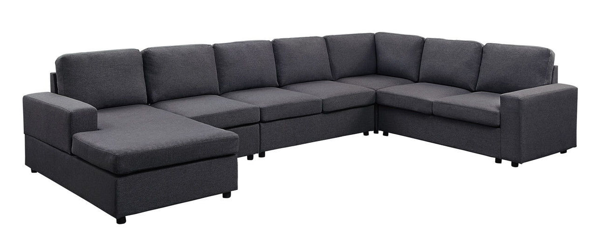 Hayden - Linen 7 Seat Reversible Modular Sectional Sofa Chaise by Couch.com
