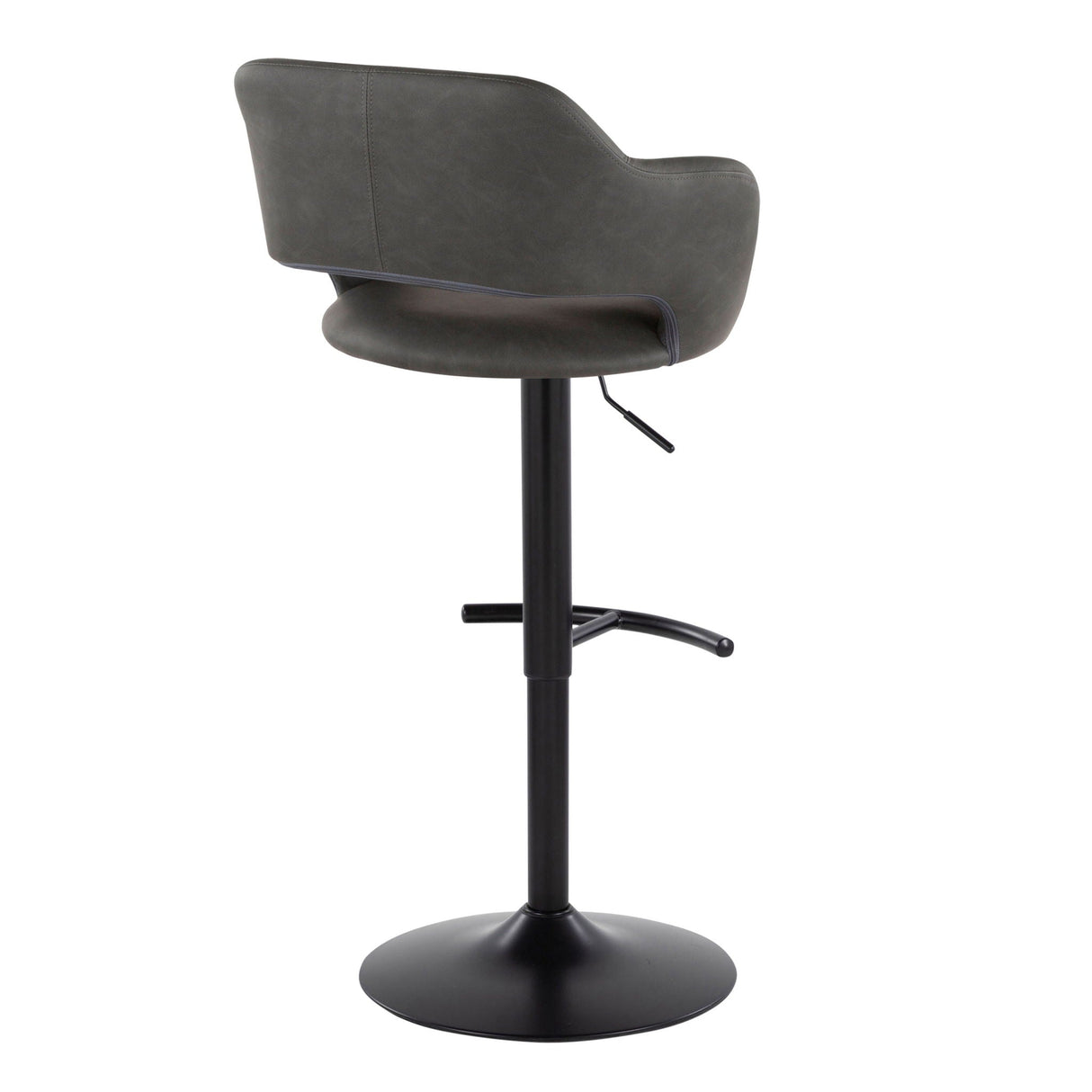 Margarite - Contemporary Adjustable Barstool With Swivel With Rounded T Footrest (Set of 2) by Couch.com