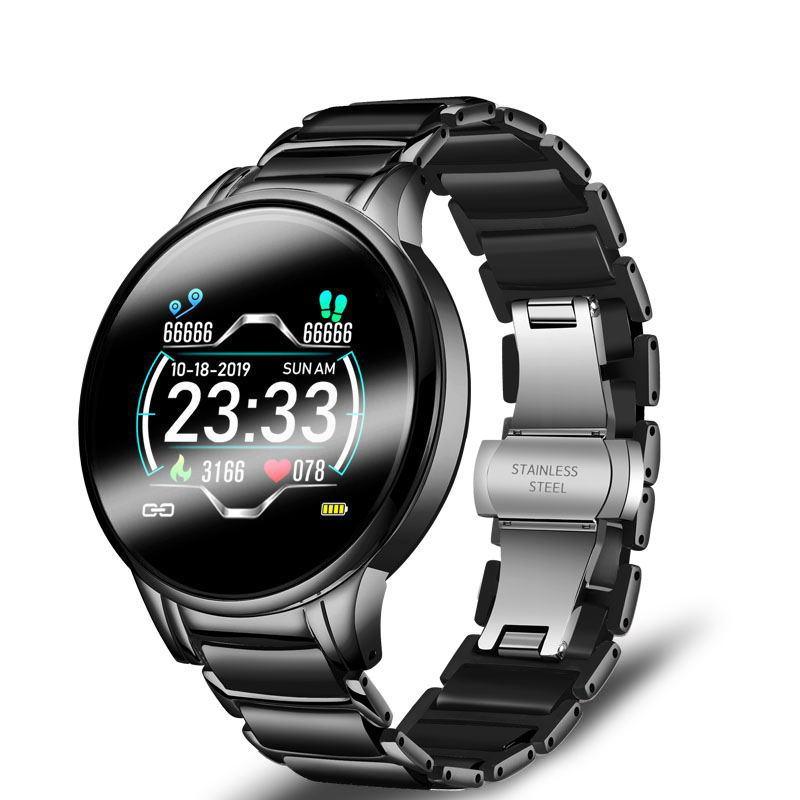New Ceramic Smart Sport Fitness Watch For Women With Heart Rate Blood Pressure Monitor For Android and IOS Sistems Sport Multifunctional Steel Belt Smartwatch
