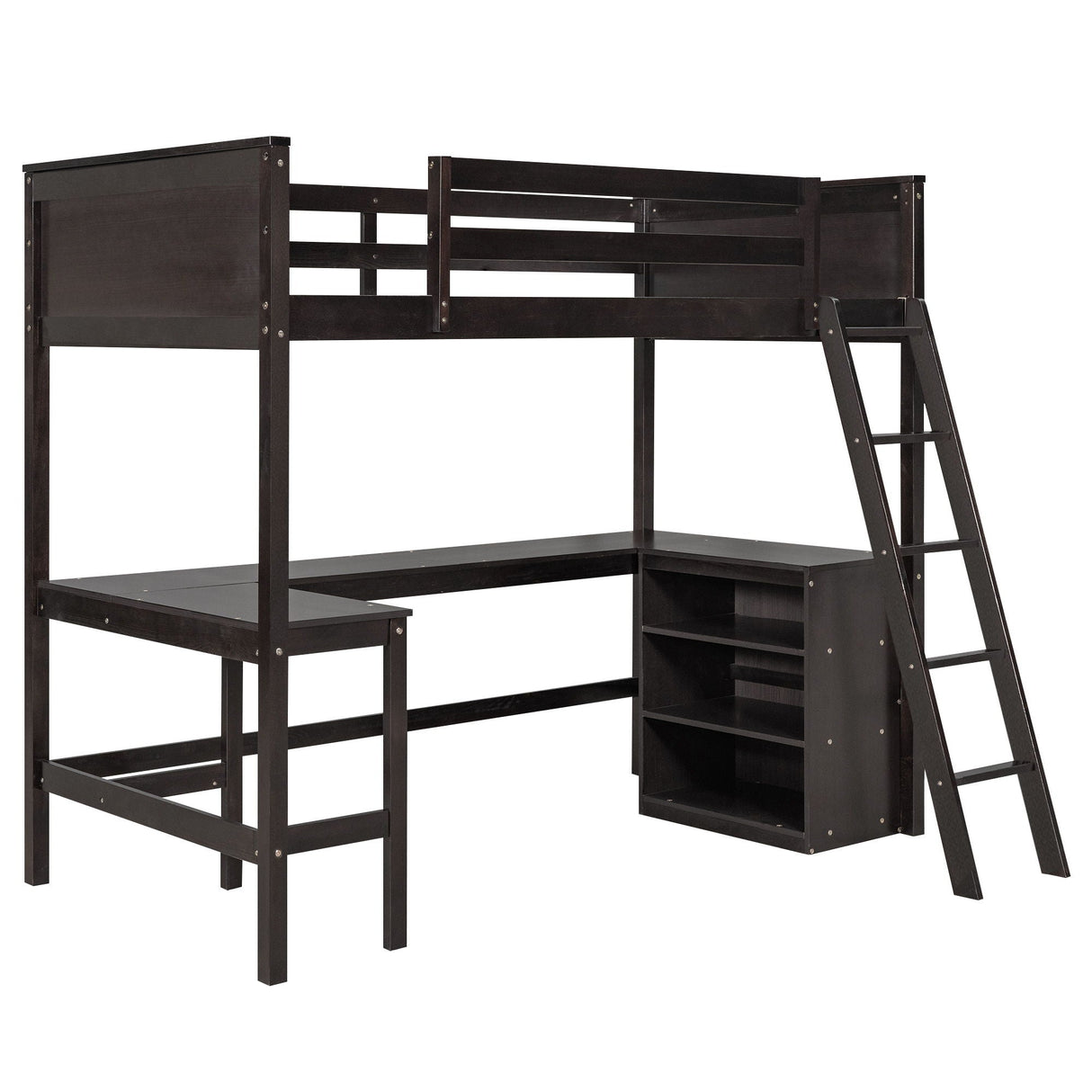 Loft Bed With Shelves With Desk by Couch.com