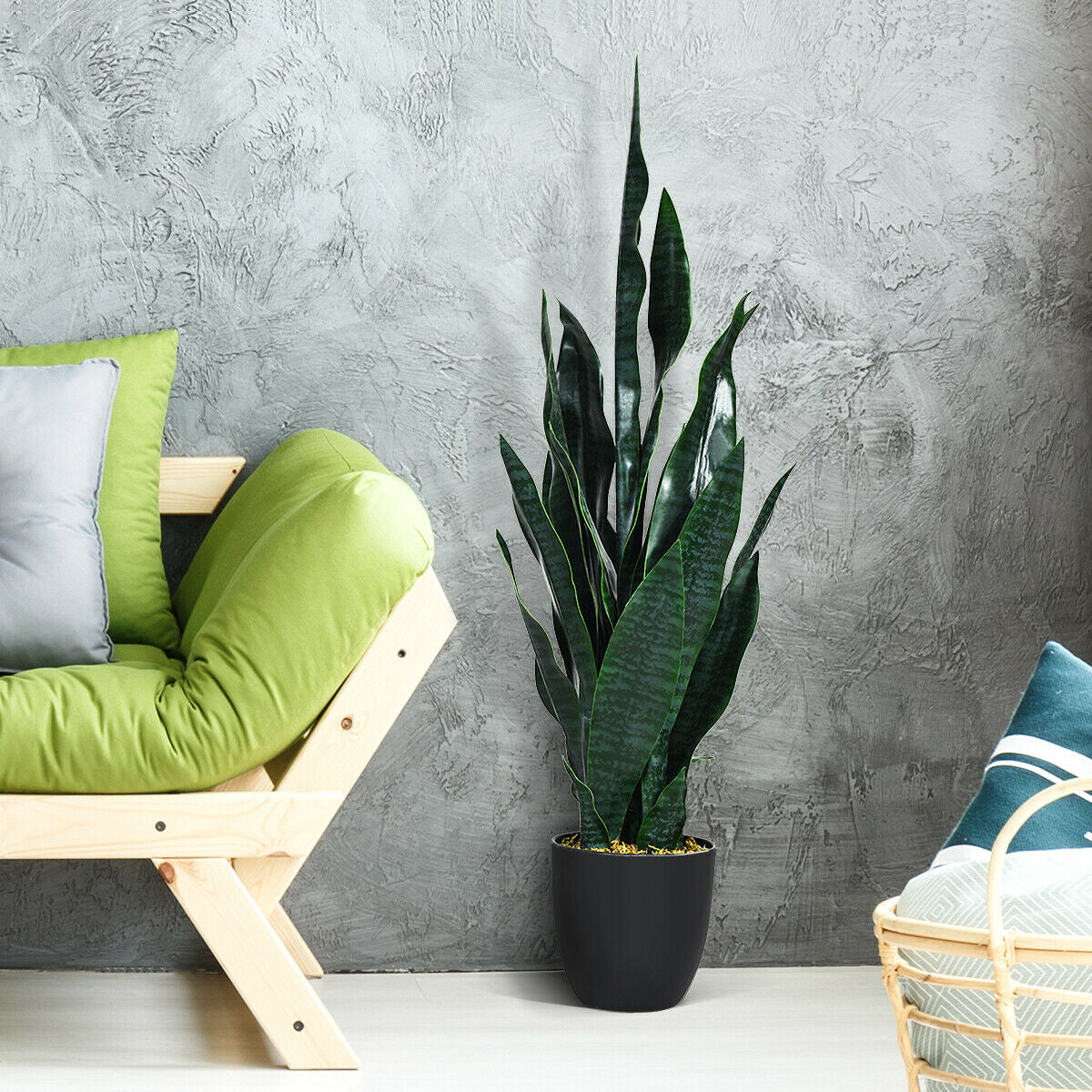 35.5 Inch Indoor-Outdoor Artificial Fake Snake Plant