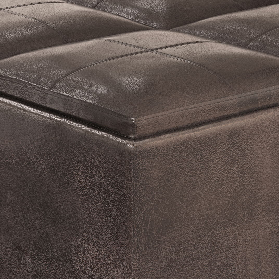 Avalon - Upholstered Square Coffee Table Storage Ottoman by Couch.com