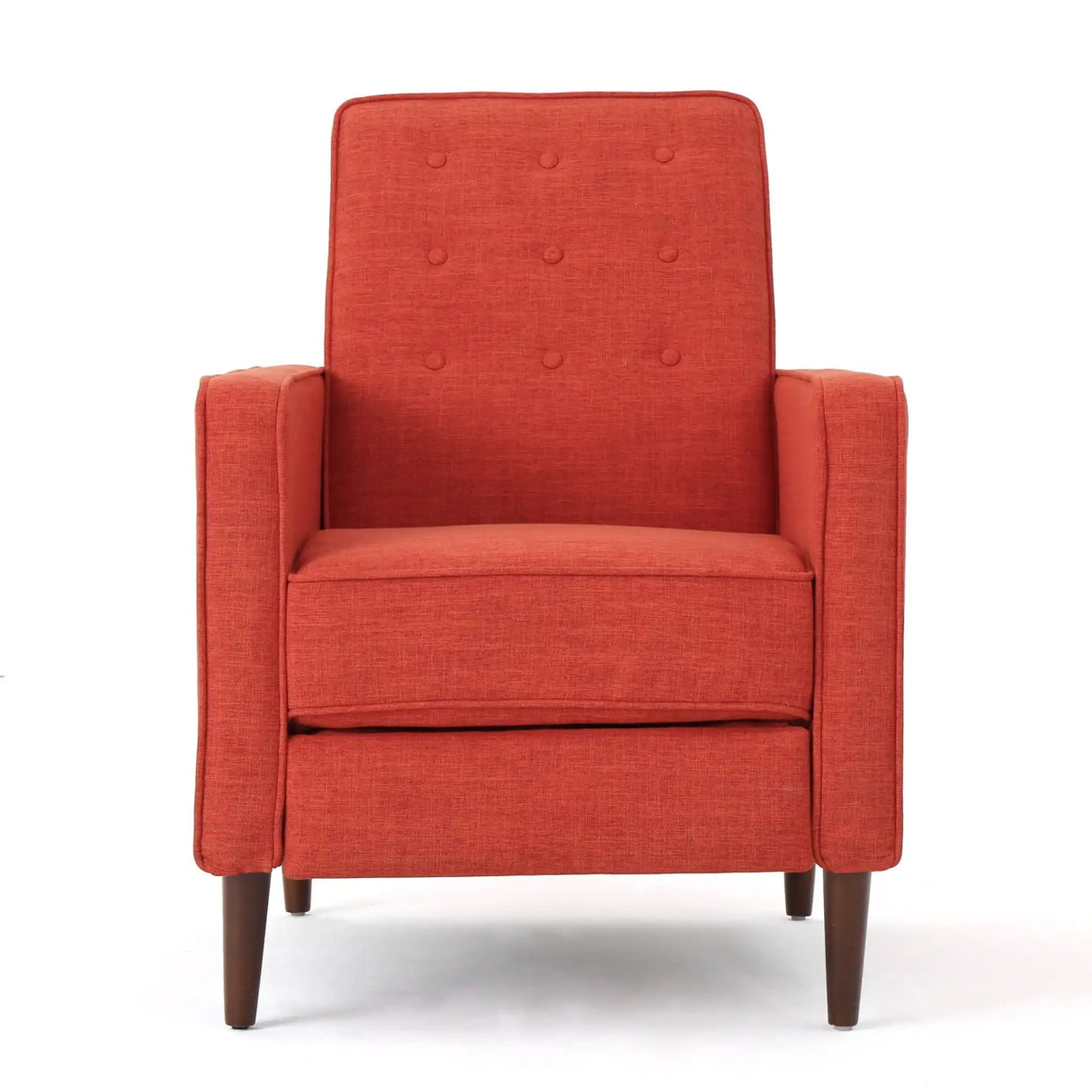 Mid-Century Modern Recliner With Button Tufted Waffle Stitch