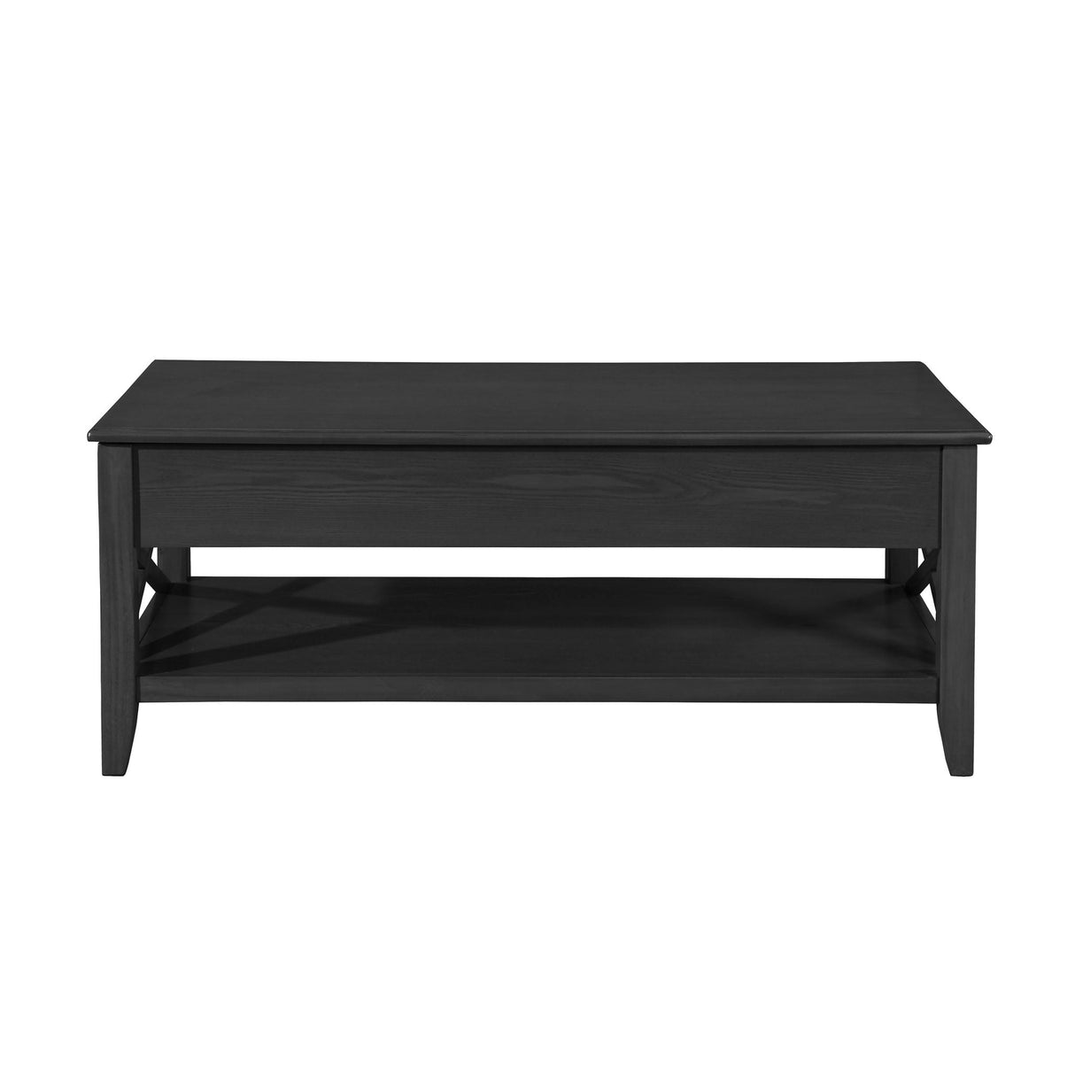 Decatur Farmhouse Lift Top Coffee Table With Storage - Black / Ash