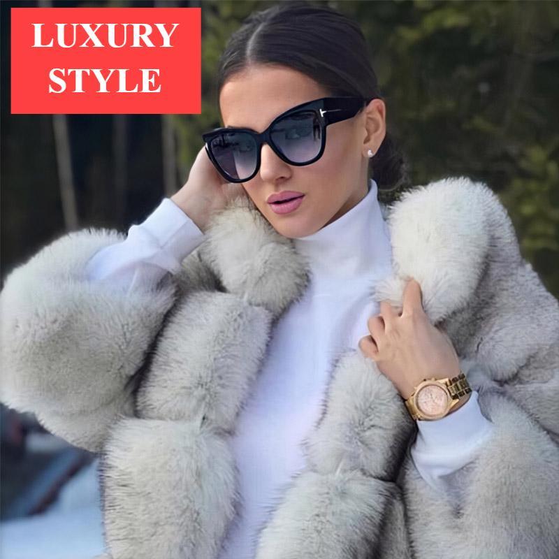 New Luxury Polarized Elegant Sunglasses for Women and Lady Luxury Designer Fashion Cat Eye Style Oversized Sunglasses Gradient Sunglasses With UV400 Protection