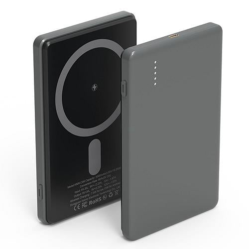 2 In 1 5000mAh Slim MagSafe Wireless Power Bank by DirectDeals
