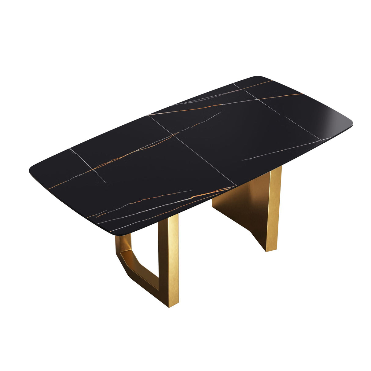 Modern Artificial Stone Dining Table, Can Accommodate 6-8 People - Black by Couch.com