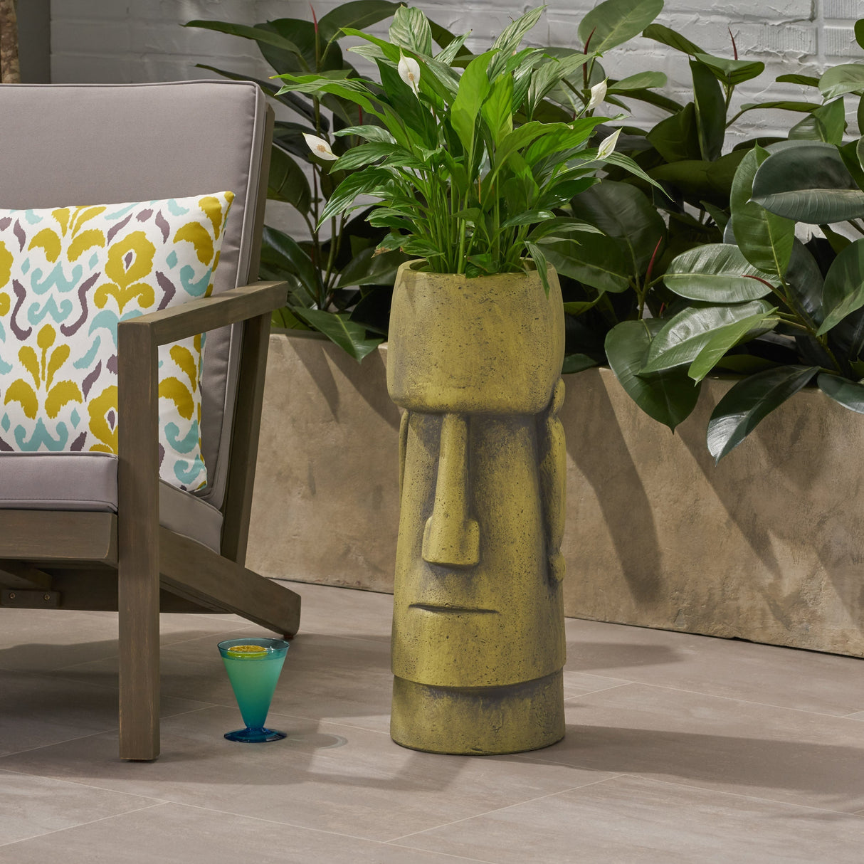 Glacier Cast Stone Urn Planter