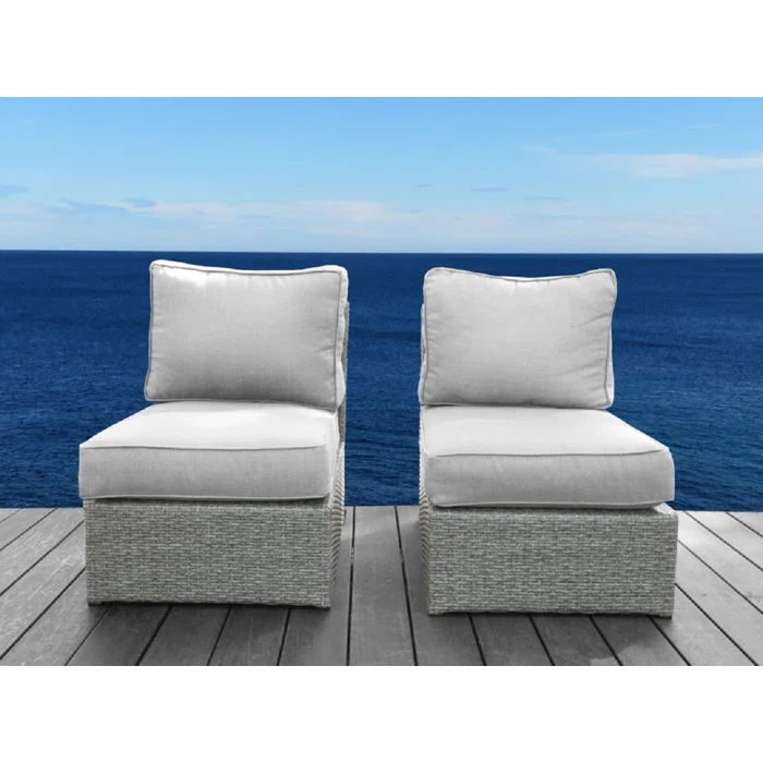 Armless Patio Chair With Cushions by Couch.com