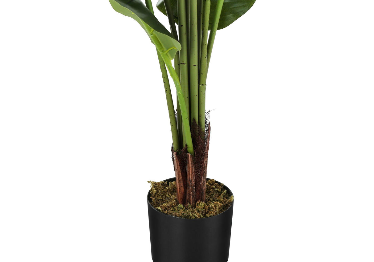 59" Tall, Artificial Plant, Strelitzia Tree, Indoor, Faux, Fake, Floor, Greenery, Potted, Real Touch, Decorative - Green / Black by Couch.com
