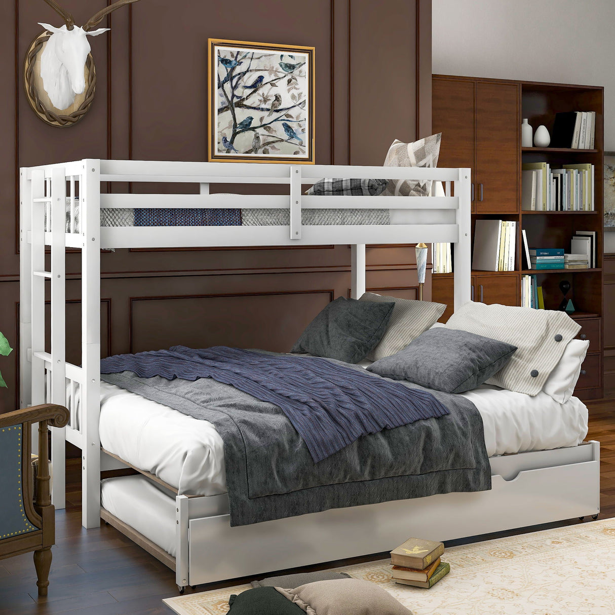 Twin Over Pull-Out Bunk Bed With Trundle by Couch.com