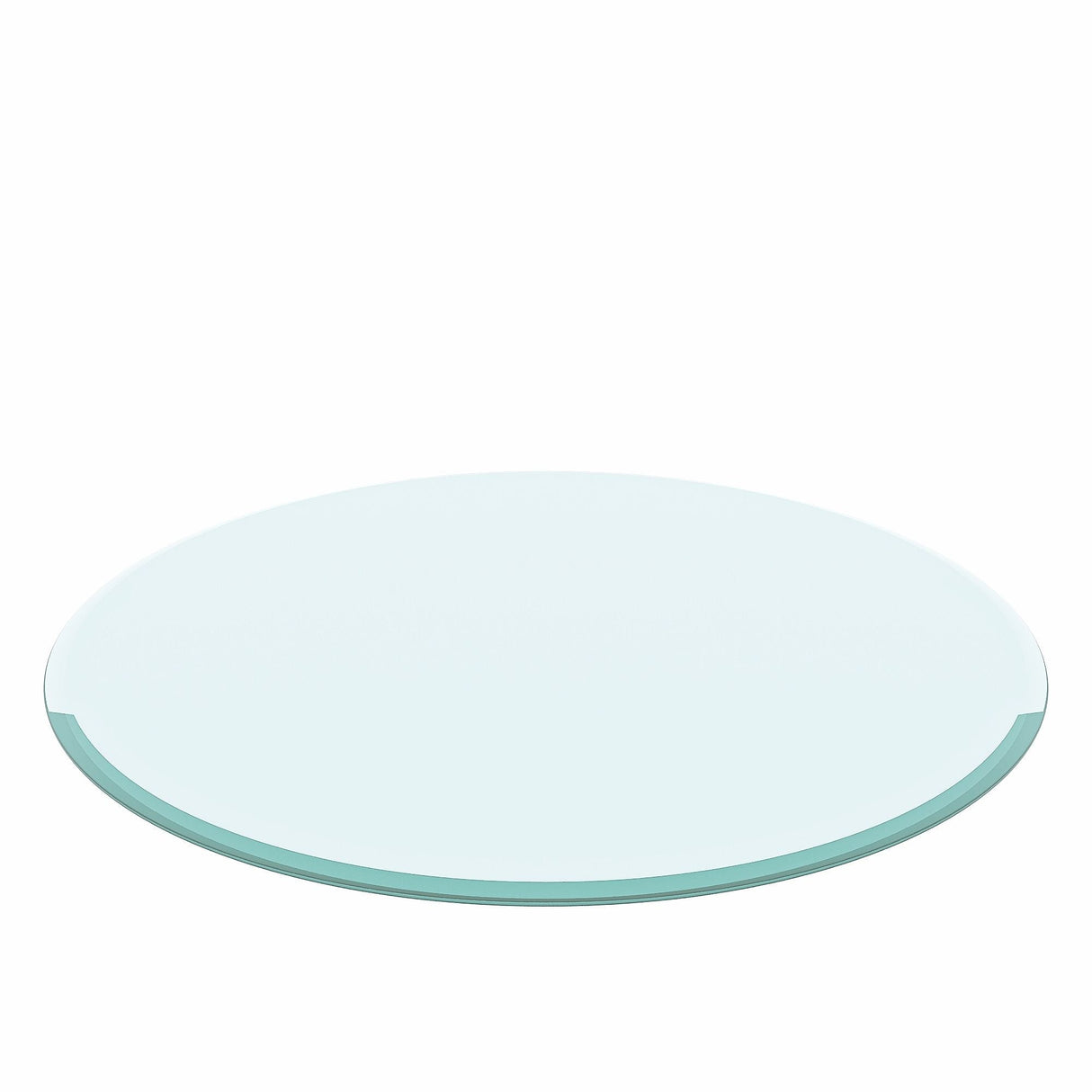 Round Tempered Glass Table Top Clear Glass, Thick Beveled Polished Edge - Black by Couch.com