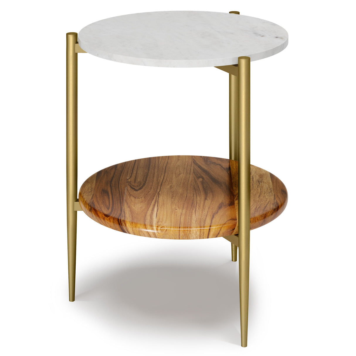 Wagner - Round Marble & Wood Table by Couch.com