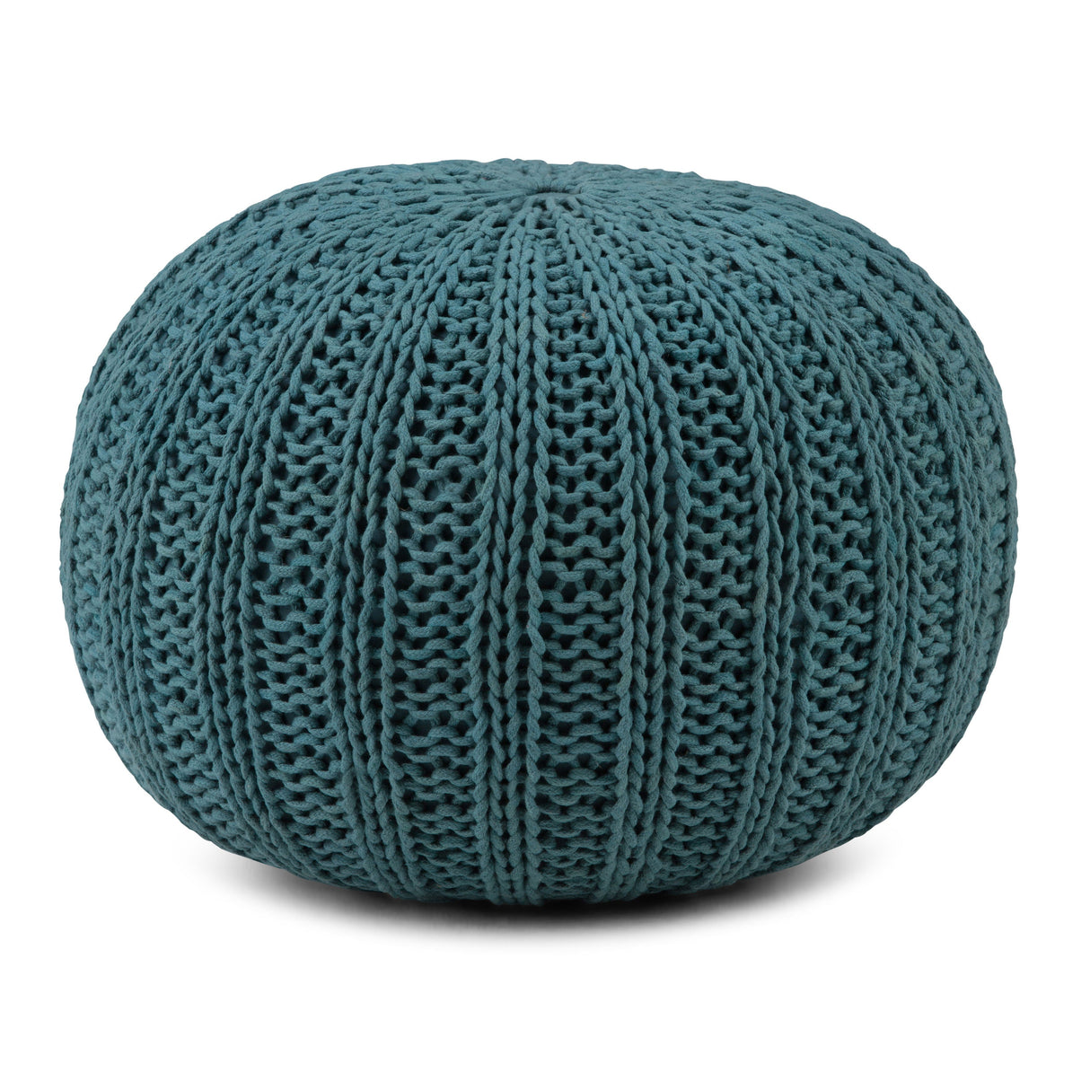 Shelby - Handcrafted Hand Knit Round Pouf by Couch.com