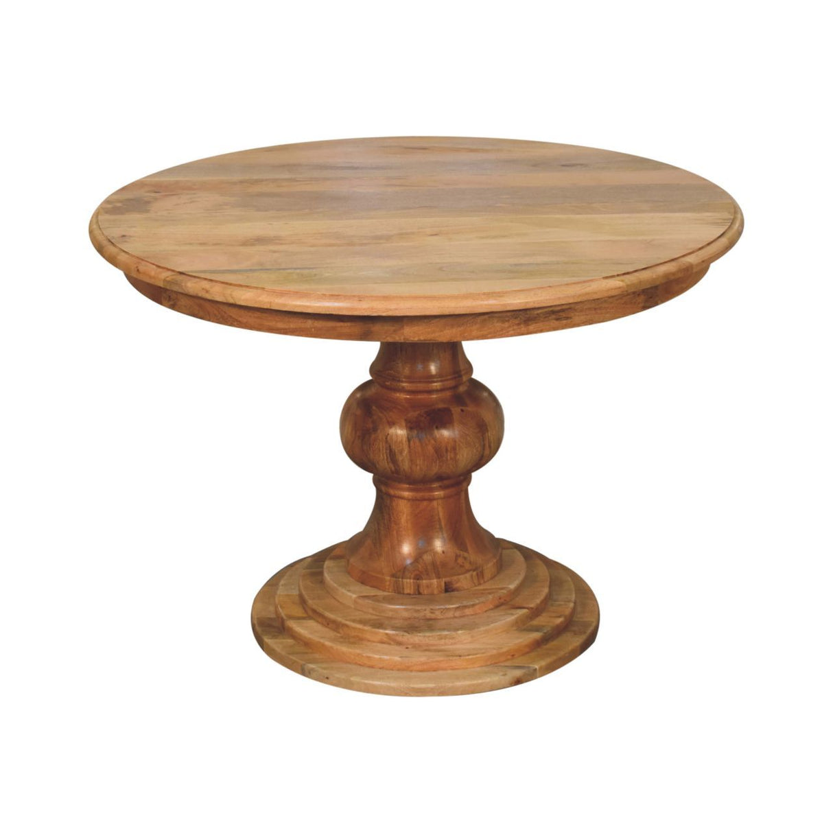 Round Turned Dining Table - Oak by Couch.com