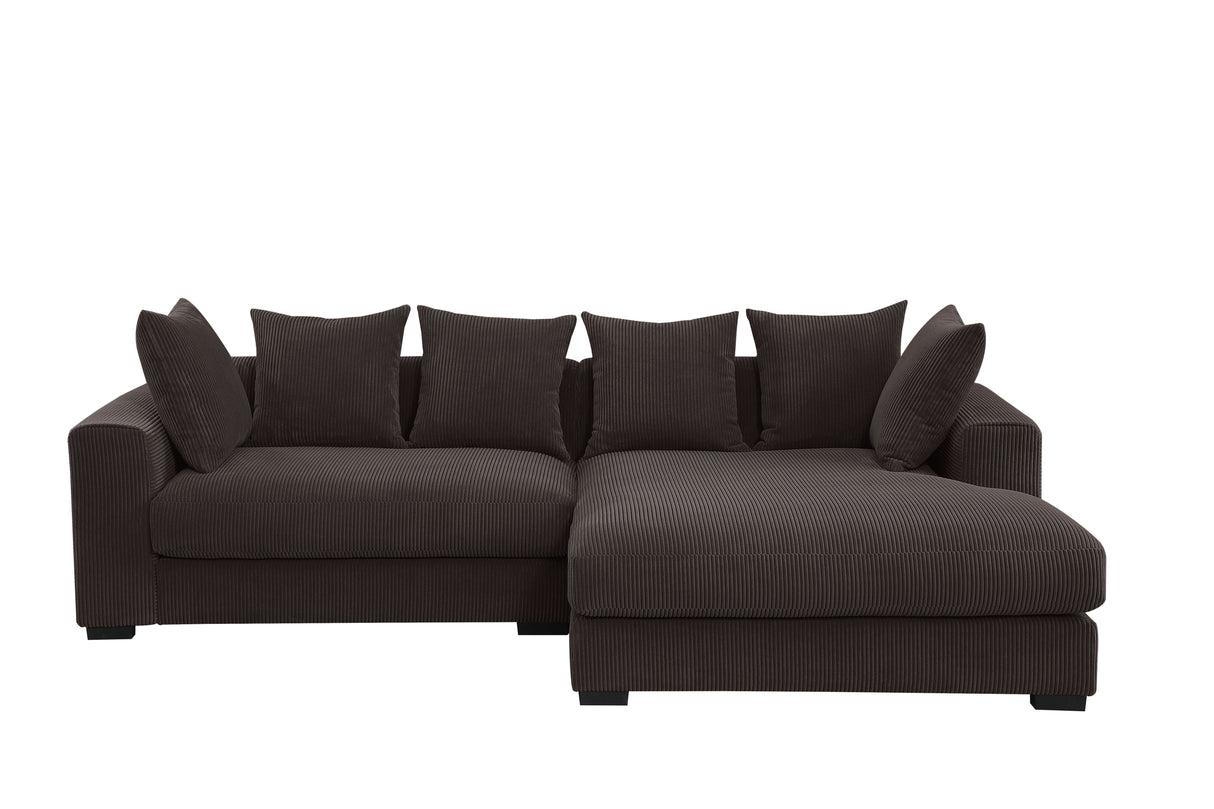 Naomi - 3 Piece Upholstered Sectional - Dark Brown by Couch.com