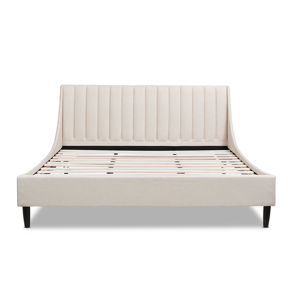 Aspen - King Vertical Tufted Headboard Platform Bed Set - Light Beige by Couch.com
