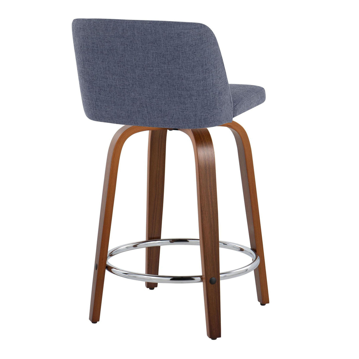 Toriano - Mid Century Modern Fixed Height Counter Stool With Swivel With Round Footrest (Set of 2) by Couch.com