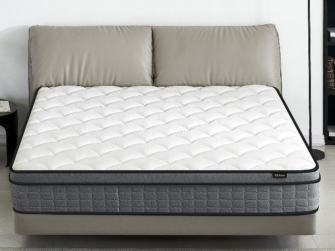 12" Hybrid Pillow Top Mattress A Box With Gel Infused Memory Foam, Breathable And Hypoallergenic, Medium Firm For Lumbar Support by Couch.com
