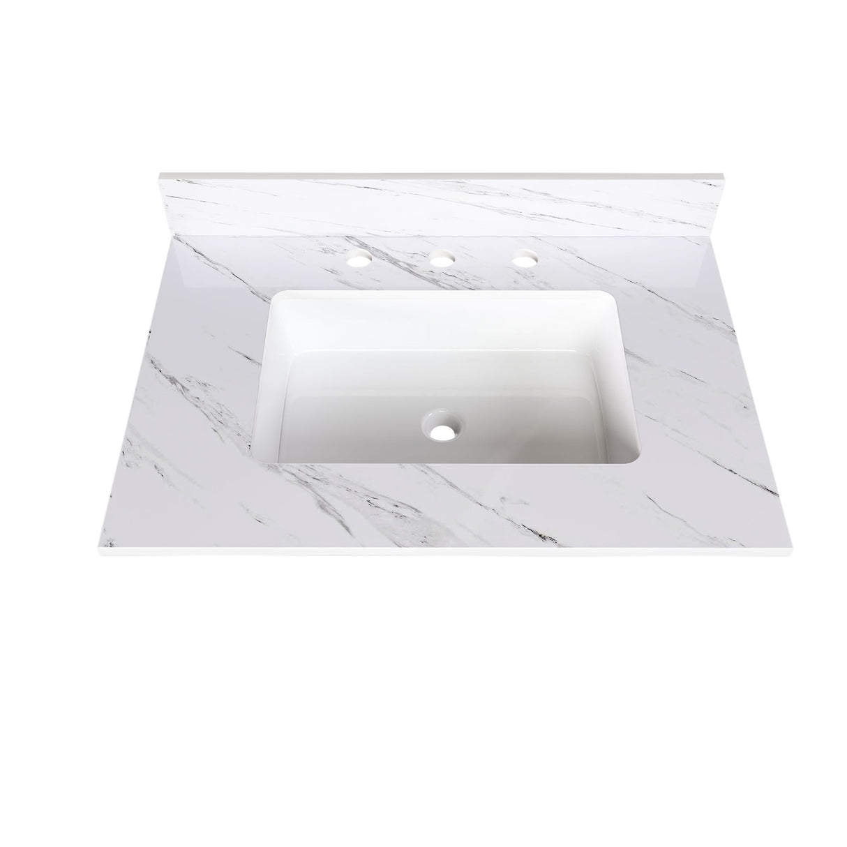 Bianco Carrara Venato Elegant Marble Vanity Top, Bathroom Vanity With Undermount Sink, Sintered Stone by Couch.com