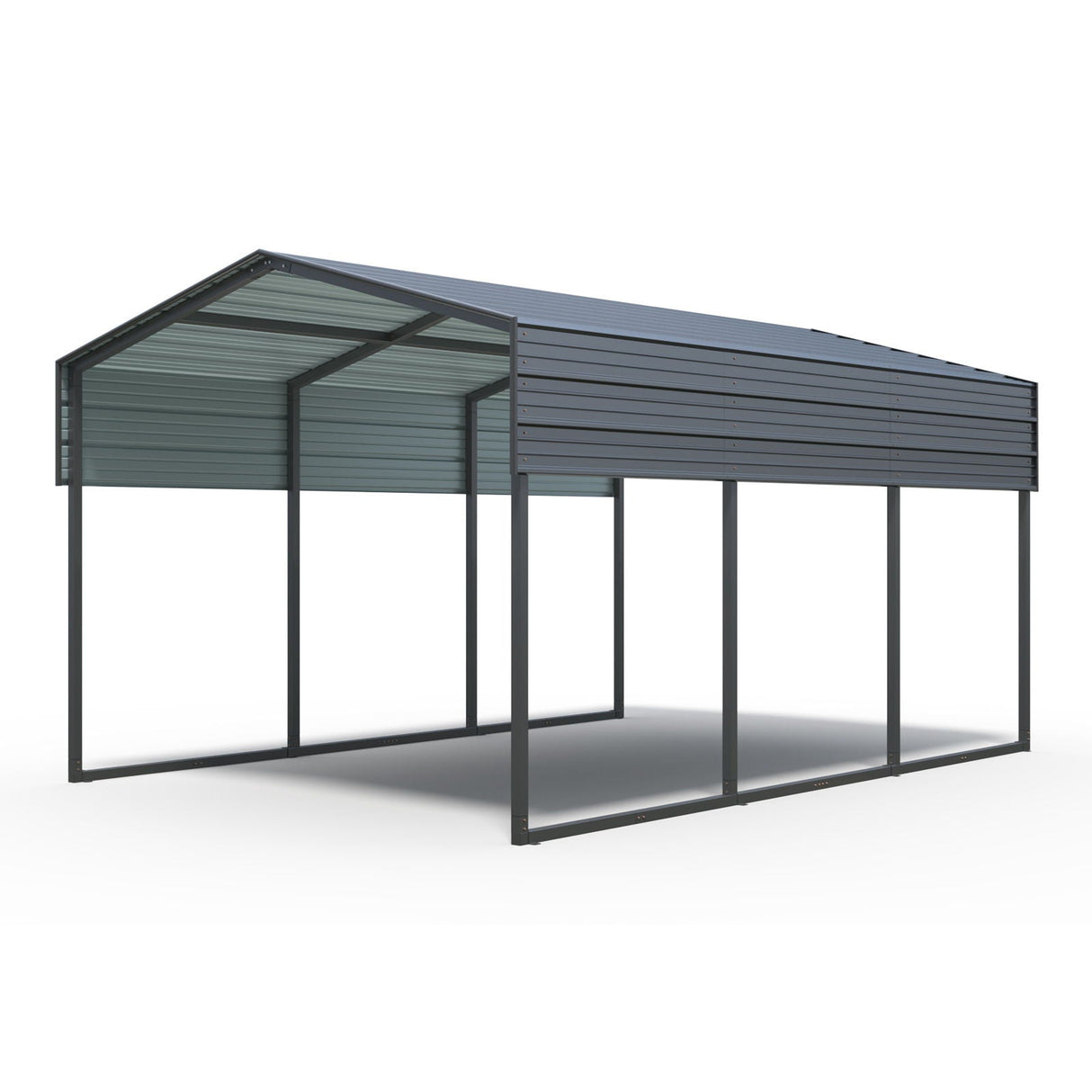 10 X 15 Ft Carport, Outdoor Carport, Heavy Duty Carport Canopy With Galvanized Steel Roof And Frame, Metal Carport Large Garage For Driveway Car, Truck - Charcoal by Couch.com