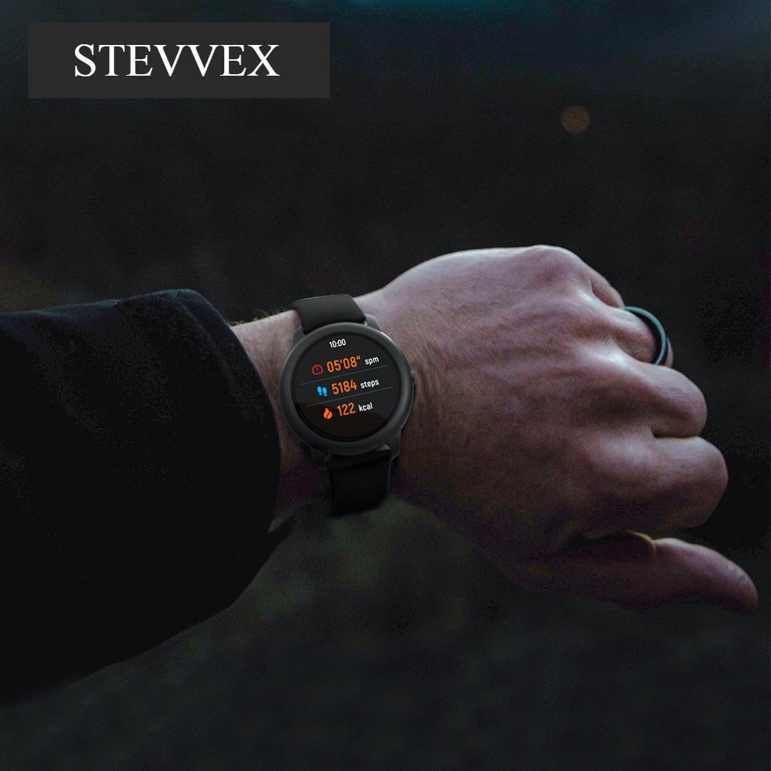STEVVEX Solar Smart Watch Sport Metal Heart Rate Sleep Monitor IP 68 Waterproof iOS Android Global Version