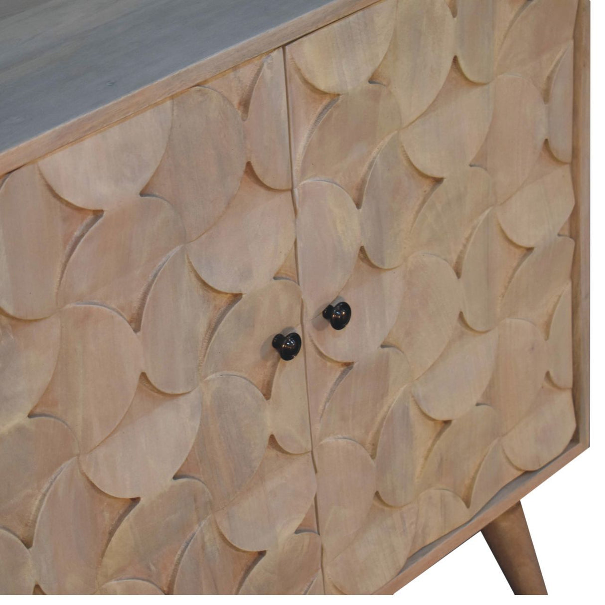 Hourglass Carved Cabinet - Marble by Couch.com