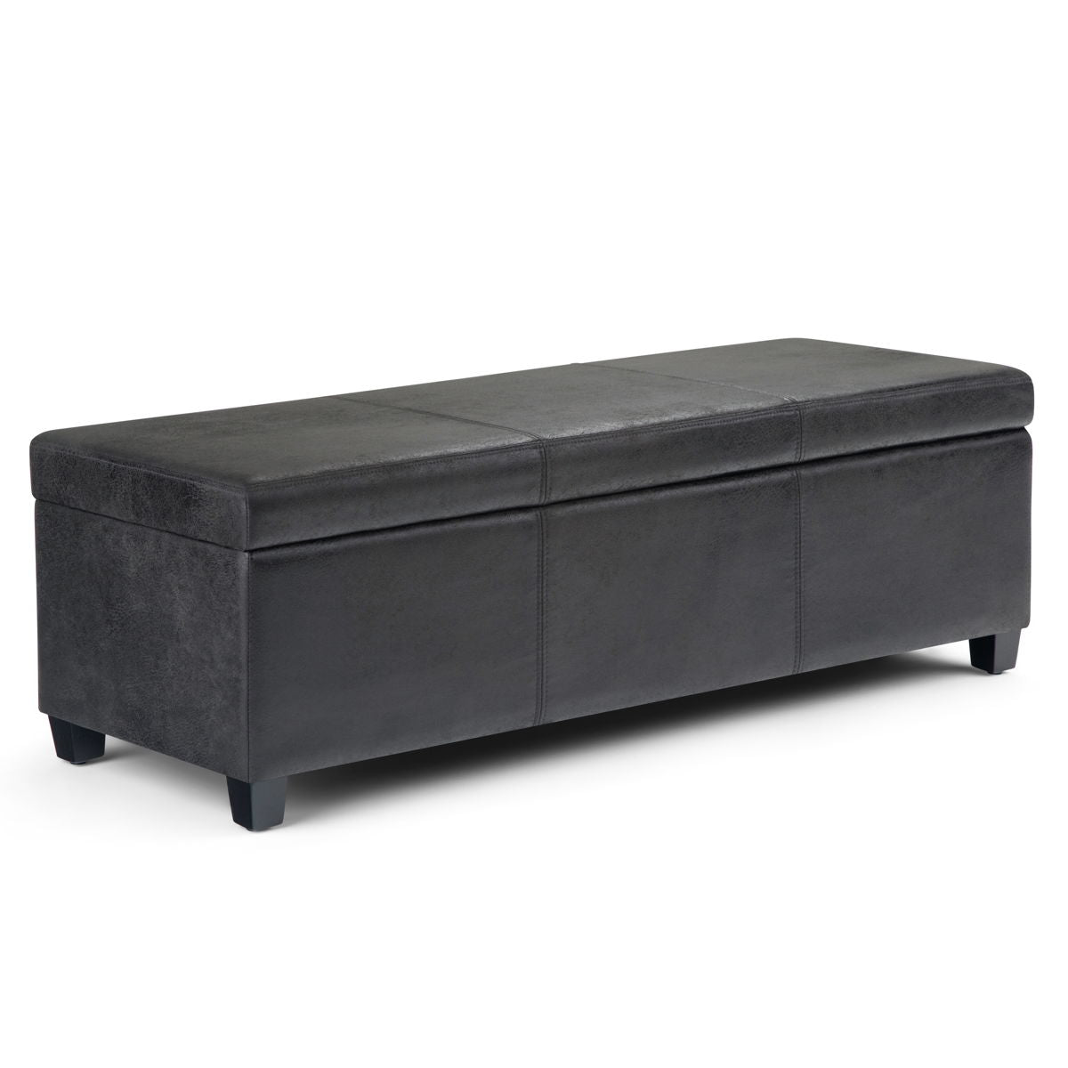 Avalon - Storage Ottoman Bench - Distressed Black by Couch.com