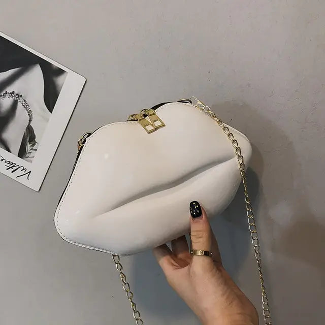 Mini Bags for Women 2023 New Fashion All-match Women's Shoulder Bag PU Solid Color Zipper Crossbody Patent Leather Lip Chain Bag