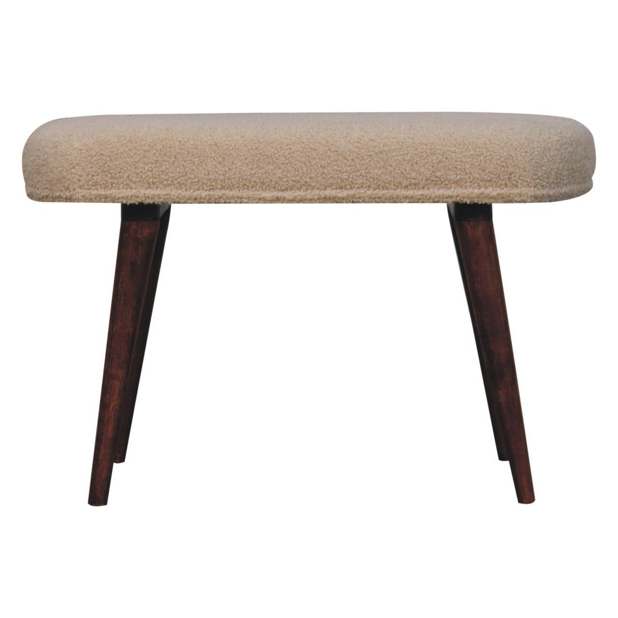 Couch.com Boucle Nordic Bench Honey Caramel, Fabric Construction, Beige Finish by Couch.com